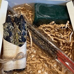 Spriritual protection ritual kit, rue soap, herb, smudge incense